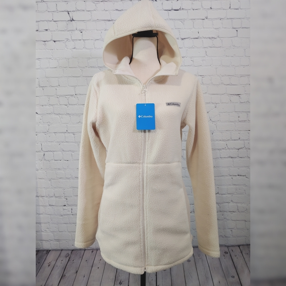 NWT Columbia Boulder Springs Long Hoodie in Cream